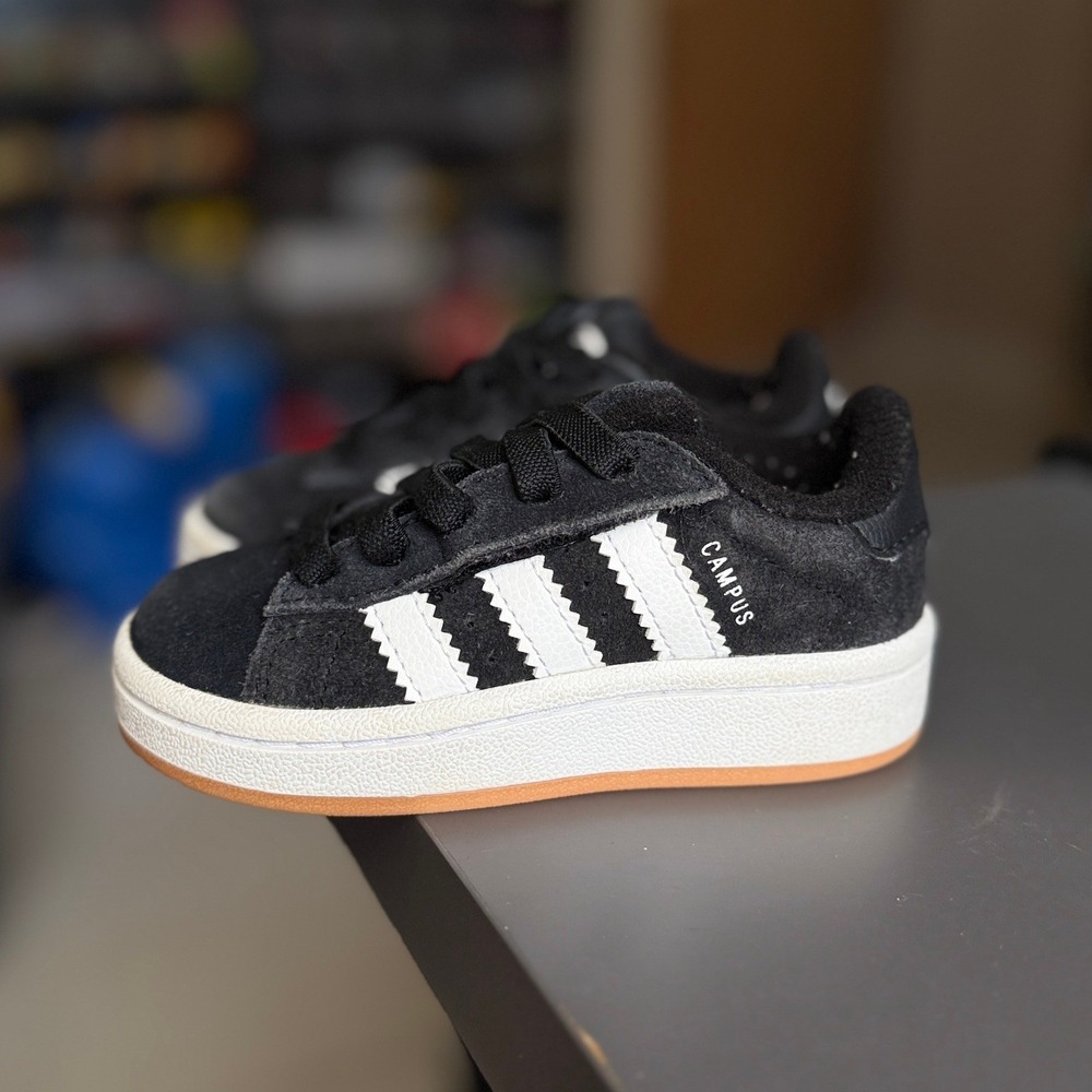 Adidas Campus 00s Sneakers Kids 7K Black White JI4335 Suede Chunky Low Top